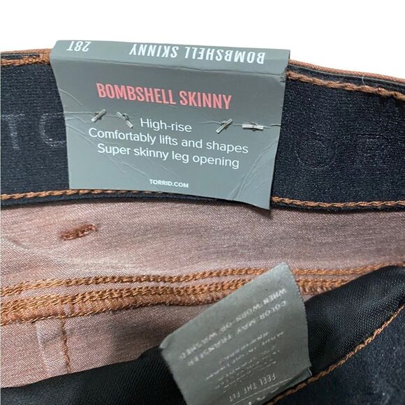 Torrid Bombshell Skinny Premium Stretch High-Rise Jean Tan Size 28T NEW - Picture 5 of 7